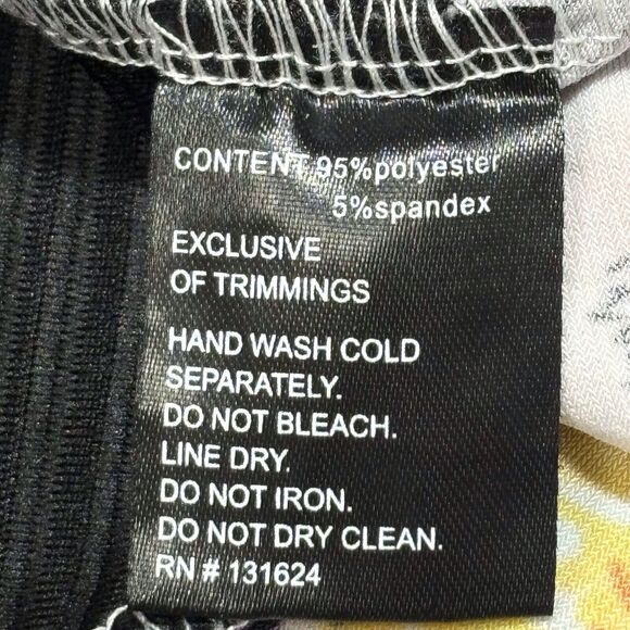 Calessa Floral Tunic Top Womens 2X White Black Colorblock Roll Tab Sleeves - Picture 11 of 11